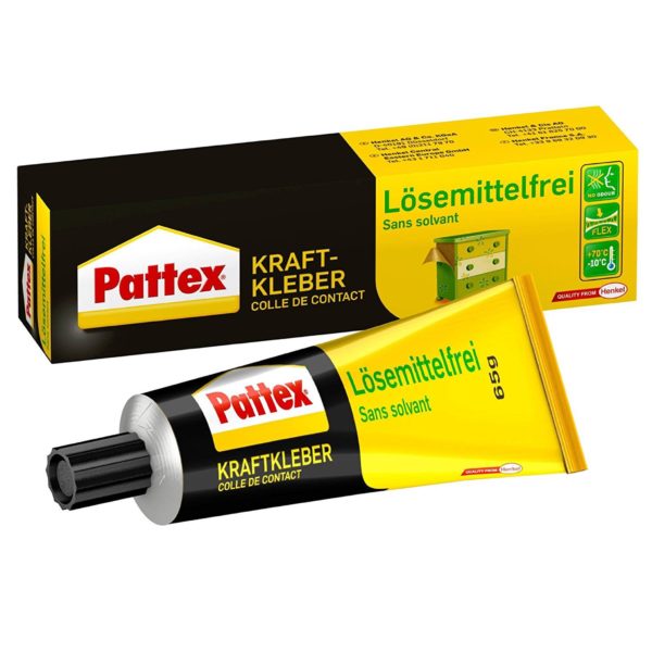 Pattex Kraftkleber Lösemittelfrei Produktbild Schachtel & Tube